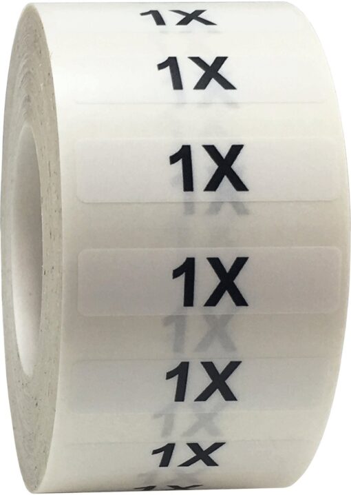 1X Clothing Labels Size Strip Stickers for Retail Apparel 1.25 x 5 Inch 125 Adhesive Stickers 1x