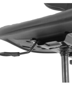 BenchPro Deluxe Polyurethane Chair With 18” Adjustable Footring and Heavy Nylon Base , 21"-31" Height Adjustment, 450 lbs Capacity Measures 18.5" width by 22"-32" height by 18" depth Black 17 61SUyuYtPPL