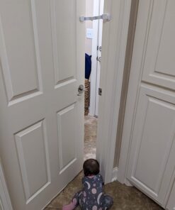 Door Buddy Baby Proof Door Latch for Cats - Grey. Adjustable Cat Door Strap Keeps Baby Out of Cat Food & Litter Box. Simple Child Door Locks for Kids Safety. Baby Gate Cat Door Interior Alternative 30 61SVYyDloGL 2