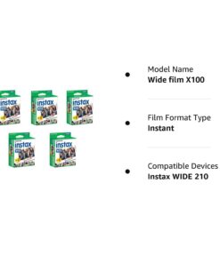Fujifilm Instax Wide Instant Films for Fuji Instax Wide 210 200 100 300, Pack of 5 26 61SXfOkOQVL