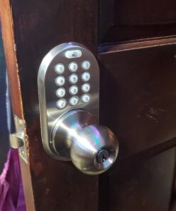 MiLocks TKK-02SN Tkk-Sn Digital Door Knob Lock with Electronic Keypad, Satin Nickel, Keypad, Keyless 30 61SZgZEkn6L