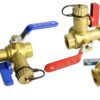 HYDRO MASTER Tankless Water Heater Service Valve Kit with Pressure Relief Valve 3/4-Inch IPS Isolator Clean Brass 30 61Scw028lcL