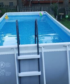 INTEX 26791EH Prism Frame Premium Rectangular Above Ground Swimming Pool Set: 16ft x 8ft x 42in – Includes 1000 GPH Cartridge Filter Pump – Removable Ladder – Pool Cover – Ground Cloth 16ft x 8ft x 42in / Rectangular 37 61ShqAU RmL