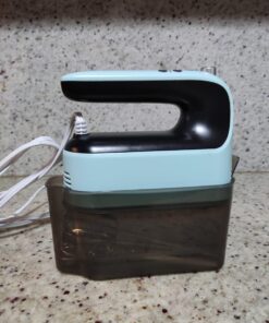 Yomelo 9-Speed Digital Hand Mixer Electric, 400W Powerful DC Motor, Baking Mixer Handheld with Snap-On Storage Case, Touch Button, Turbo Boost, Dough Hooks, Whisk (Ice Blue) Ice Blue 37 61Sigb25KWL