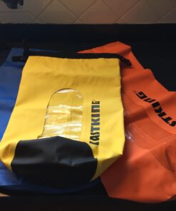 KastKing Dry Bags,100% Waterproof Storage Bags,Military Grade Construction for Swimming,Kayaking,Boating,Hiking,Camping,Fishing, Biking,Skiing A:clear Window Dry Bag-yellow-10l 28 61SisU9pqiL