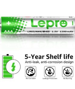 Lepro AAA Batteries 24 Pack, Triple A Batteries with Ultra Long-Lasting Power – High Performance, 1200mAh 1.5V Leak-Proof, Corrosion-Resistant Alkaline AAA Batteries, Ideal for Home & Office Devices 24 61SjtKD3vFL