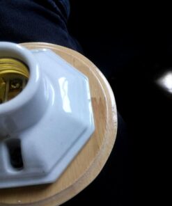 Kiven Vintage Decor White Ceramics Wooden Base Table Lamps E26 Industrial Lamp Home Decor Bulb Not Included 1-Pack 15 61SkTzjqDrL