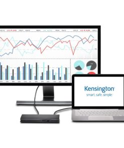 Kensington SD4600P USB-C Docking Station with Power Delivery Charging for 2015/2016 MacBook Retina 12”, Chromebook Pixel, Dell XPS 13” 9350/XPS 15” 9550, Dell Precision 5510 (K38231WW) Black Desktop 12 61SlBGjA6IL