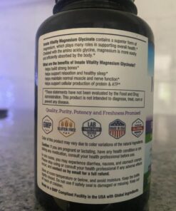 Innate Vitality Magnesium Glycinate 500mg, 70mg Elemental Magnesium per Cap, High Absorption, Non-GMO No Gluten, Nerve, Muscle, Bone, Heart Health, 120 Veggie Capsules 46 61SlvXKX GL