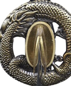 Handmade Sword - Stainless Steel Unsharpened Iaido Training Katana/Wakizashi Sword, Handmade, Full Tang, Black Scabbard (Dragon-Wakizashi) 13 61SmyzsTOqL