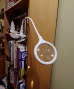 Brightech LightView Flex Magnifying Desk Lamp, 1.75X Light Magnifier, Adjustable Magnifying Glass with Light for Crafts, Reading, Close Work White 35 61SnNxBHFsL