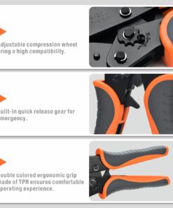 iCrimp Ratchet Wire Crimping Tool Set w/ 5 Interchangeable Jaws for Insulated and Non-Insulated Terminals AWG20-2, Wire Stripper included 20 61So5K6s9pL