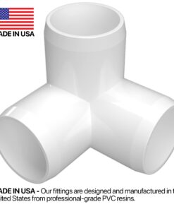 FORMUFIT 1-1/4" 3-Way PVC Elbow Furniture Grade Fitting in White, 1.66" Actual ID, (Pack of 4), Made in USA, UV-Resistant, Impact-Proof, Easily Build 3-Point Corners with PVC Pipe - F1143WE-WH-4 18 61Sql89GYtL