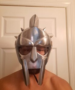 AnNafi® Gladiator Maximus Arena Helmet | Medieval Wearable Mens Helmet Full Size | Halloween Party Costumes | Larp Clothings Movie Dresses w Inner Liner 19 61SrJXp3QzL