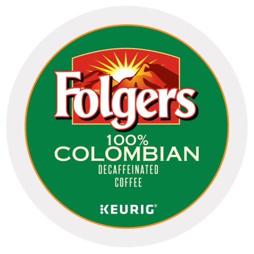 Folgers 100 percent Colombian Decaf K-Cups for Keurig brewers, 24 Count 24 Count (Pack of 1)