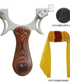 D&Q Slingshot High Velocity Catapult with 10 Pcs Flat Bands Powerful Professional Sling Shot with Aiming Points for Adult Shooting Fishing Hunting Competition 33 61SvZAQ4UQL