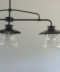 Globe Electric 64845 Nate 3-Light Pendant, Oil Rubbed Bronze, Clear Glass Shades, Bulb Not Included Without Bulb Oil Rubbed Bronze (3-Light) 44 61SxQEQQd L