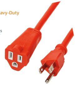 Amazon Basics 50-Foot 3-Prong Vinyl Indoor/Outdoor Extension Cord - 13 Amps, 1625 Watts, 125 VAC, Orange 50 ft 12 61SyA1Whz0L