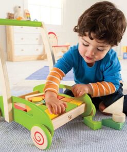Alternative view of Hape Block and Roll Cart Toddler Wooden Push and Pull Toy Multicolored, L: 13.9, W: 11.1, H: 16.1 inch