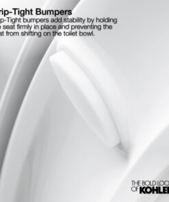 KOHLER K-4639-0 Cachet Quiet Close Toilet Seat, White, Round Non Ready Latch 32 61T1e56EwCL 1