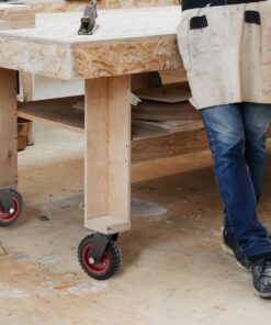 POWERTEC 8 Inch Heavy Duty Swivel Caster Wheels, Pneumatic Plate Casters with Rubber Knobby Tread for Workbench, Dolly, Cart, Trolley, Wagon & Chicken Coop, Large Castor Wheels, 1pk (17051) Swivel, 1pk 19 61T2IrGi7VL 3