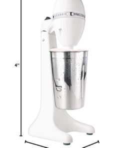 Hamilton Beach 727B DrinkMaster Electric Drink Mixer, Restaurant-Quality Retro Milkshake Maker & Milk Frother, 2 Speeds, Extra-Large 28 oz. Stainless Steel Cup, White 18 61T2aQyq DL
