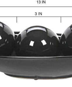 Hosley Decorative Bowl and Orb Set. Ideal Gift for Weddings Special Occasions and for Decorative Centerpiece in Your Living Dining Room (Black) Black 30 61T4dnNGqL