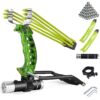 NOBONDO Strong Folding Slingshot - Powerful Adjustable Slingshot Rocket with Wrist Brace Hunting Survival Catapult with 2 Rubber Bands and 100 Ammo Balls Camouflage Green