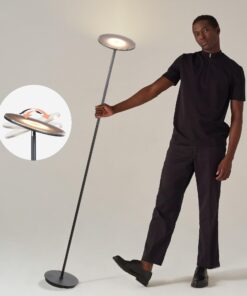 Brightech Sky LED Torchiere Super Bright Floor Lamp - Contemporary, High Lumen Light for Living Rooms & Offices - Dimmable, Indoor Pole Uplight for Bedroom Reading - Black 29 61T5Sz5le6L