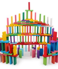 BlueSnail 10 Colors Authentic Standard Basswood Wooden Domino Blocks Set, Kids Educational Racing Toy Tile Games(240 pcs) 14 61T5WMJnmlL