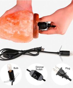 JIC Gem Himalayan Salt Lamp 4.5-6.5 lbs Pink Rock Crystal Natural Hand Carved Home Decor with Dimmer Switch, Wooden Base, 2 Bulbs, 7-8 inch Natural(4.5-6.5 Lbs) 12 61T6KIYsXL