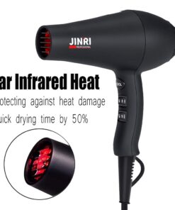 JINRI Infrared Professional Salon Hair Dryer Ionic Hair Dryer with Diffuser & Concentrator Attachments for Curly Hair, Black (Large) 33 61TAPmljUWL 4