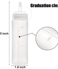 Alternative view of Bekith 16 Pack 8 oz Plastic Squeeze Condiment Bottle, Multipurpose Squirt Bottles with Twist On Cap Lids and Discrete Measurements for Sauce, Ketchup, BBQ, Dressing, Paint, Pancake Art Dispenser