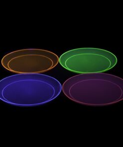 Party Essentials Hard Plastic 6-Inch Round Party/Dessert Plates, Assorted Neon, 80-Count 6" 12 61TEKcoXcL