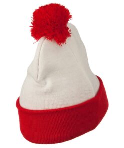 Alternative view of Unisex Acrylic Red White Long Beanie Waldo Costume Crown 8'' Deep Cap