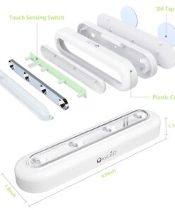 OXYLED Tap Closet Lights, One Touch Light, Stick-on Anywhere 4-Led Touch Tap Light, Cordless Touch Sensor LED Night Light, Battery Operated Stair Safe Lights, 140° Rotation 1 Pack 28 61TGN rFpL