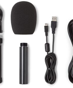 Samson Technologies Q2U USB/XLR Dynamic Microphone Recording and Podcasting Pack (Includes Mic Clip, Desktop Stand, Windscreen and Cables), silver Q2U Gray 20 61TGOdZeP1S