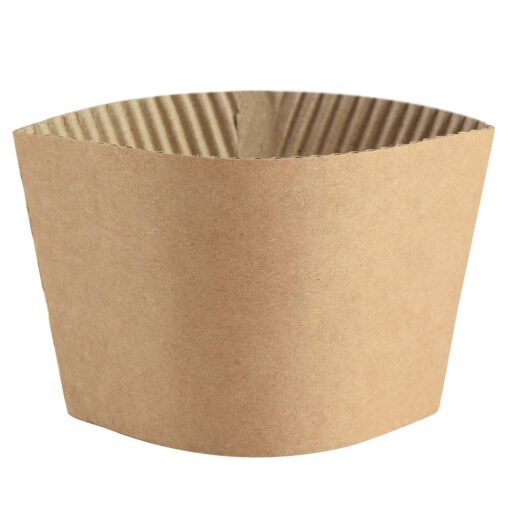 SPRINGPACK Coffee Sleeves - 500 count Disposable Corrugated Hot Cup Sleeves Jackets Holder - Kraft Paper Sleeves Protective Heat Insulation Drinks Insulated Fits 12,16,20,22,24 oz Coffee Cups Brown