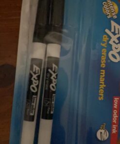 EXPO Low Odor Dry Erase Markers, Fine Tip, Black, 4 Count 4 Count Black 38 61TIbMm4J6L