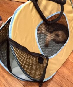 Necoichi Portable Stress Free Cage Carrier and Litter Box, Indoor & Outdoor, Travel (Beige, Carrier) Beige 33 61TJid3EWTL 1