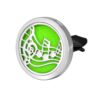 HOUSWEETY Car Air Freshener Aromatherapy Essential Oil Diffuser - Music Note Stainless Steel Locket,11 Refill Pads (Style 1-30mm) Style 1-30mm