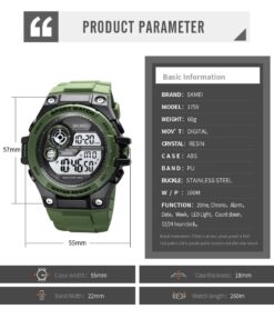 FANMIS Mens Military Multifunction Digital LED Watch Electronic Waterproof Alarm Quartz Sports Watch Green 26 61TSHpOicKL