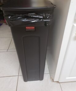 Rubbermaid Commercial Products Slim Jim Plastic Rectangular Trash/Garbage Can With Venting Channels, for Kitchen, Office, Workspace, 23 Gallon, Black - FG354060BLA 1 26 61TSY9zpgL