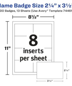 Avery Clip Name Badges, Print or Write, 2.25" x 3.5", 100 Inserts & Badge Holders with Clips (74461) 1 Pack 10 61TT8H8z6L