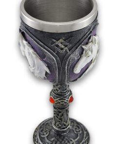 Alternative view of Things2Die4 Pewter Look Celtic Knot Unicorn Head Wine Goblet