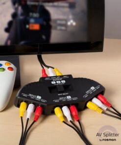 Fosmon A1602 RCA Splitter with 3-Way Audio, Video RCA Switch Box + RCA Cable for Connecting 3 RCA Output Devices to Your TV 22 61TVlyZZOL