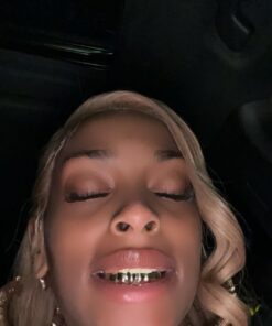 Gold Grillz Mouth Teeth 24K Plated Gold Custom Fit Top & Bottom Set Caps Grillz For Women Gift + Extra Molding Bars + Microfiber Cloth 30 61TW4KrLVDL