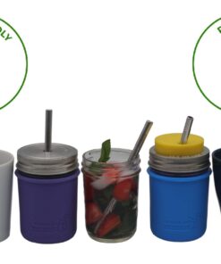 Short Safer Rounded End Stainless Steel Smoothie Straws, Reusable Straight Metal Straws for Half Pint Mason Jars, Coffee Mugs, Small Glasses, Cocktail Straws, 4 Portable Short Stainless Steel Straws 29 61TZd8dOKL