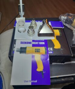 SEEKONE Heat Gun 1800W 122℉~1202℉(50℃- 650℃)Fast Heating Heavy Duty Hot Air Gun Kit Variable Temperature Control Overload Protection with 4 Nozzles for Crafts, Shrinking PVC, Stripping Paint(5.2FT) 39 61Tcubf2CL