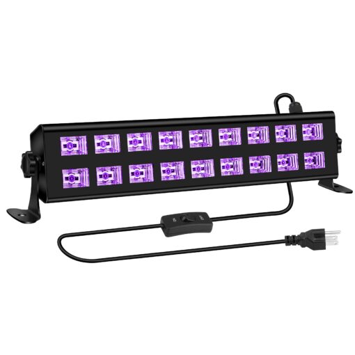 OPPSK Black Lights, 54W 18LEDs Powerful Black Light Bar Glow in The Dark Party Supplies for Blacklights Party Body Paint Birthday Halloween Christmas Stage Lighting